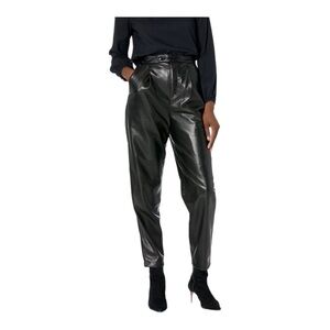 NEW Joie Black Vegan Leather Pant Ducor High Waist Cropped Trousers Women’s 6